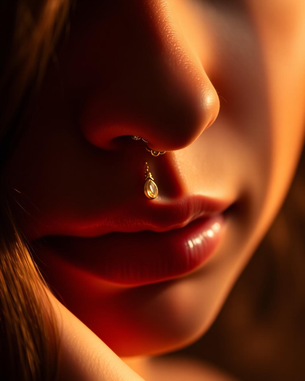 Gold nose stud