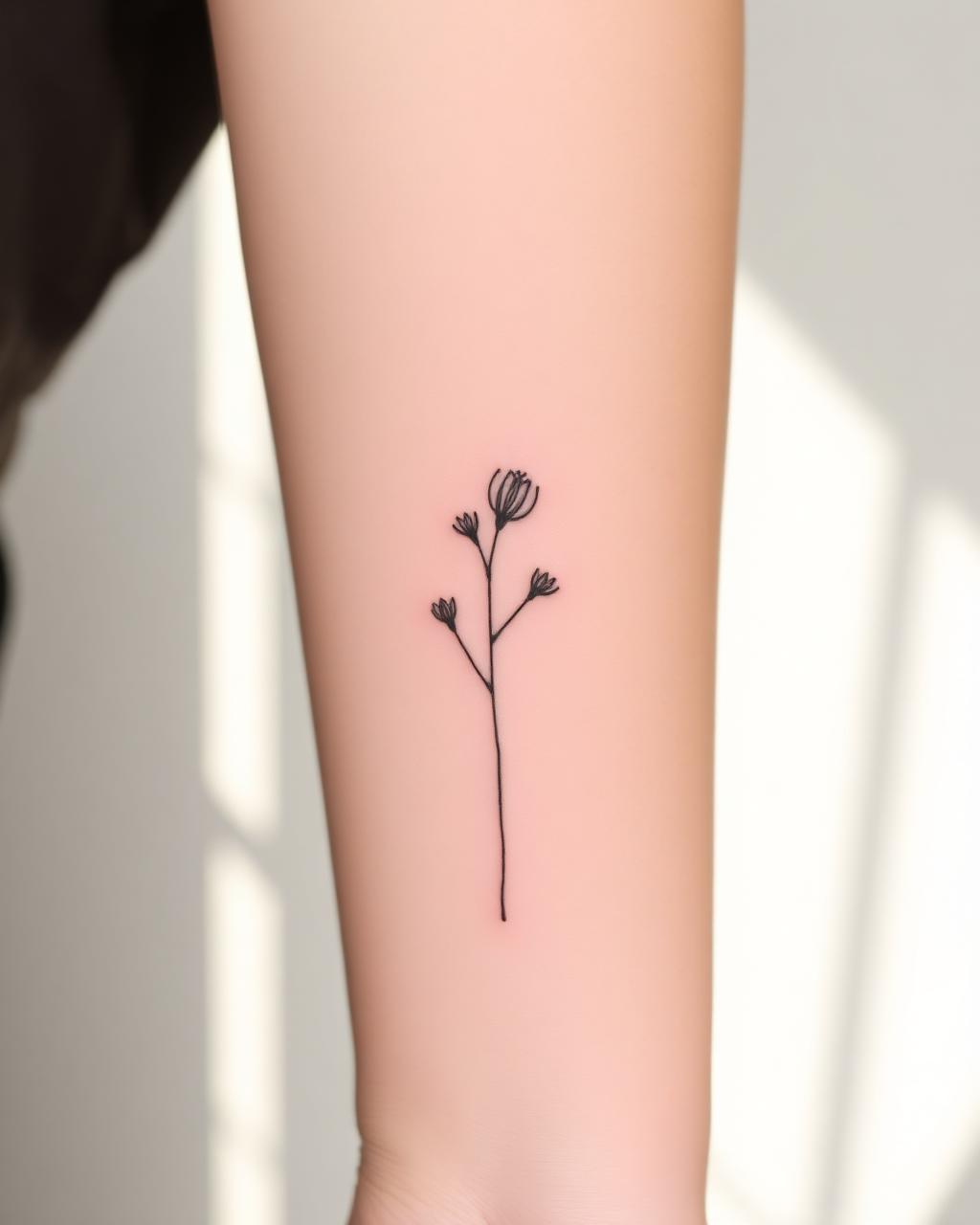 Fine line botanical wrist